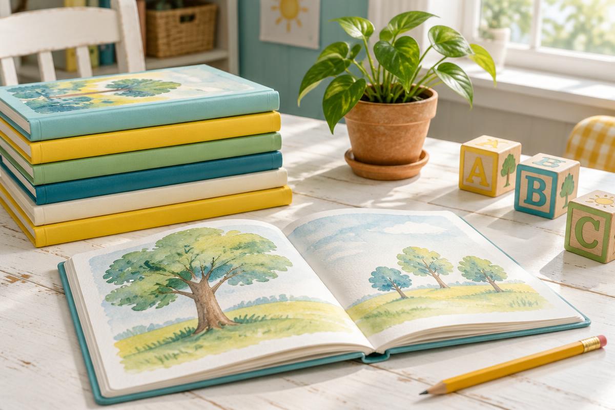 Books and learning materials in a welcoming sunlit reading space